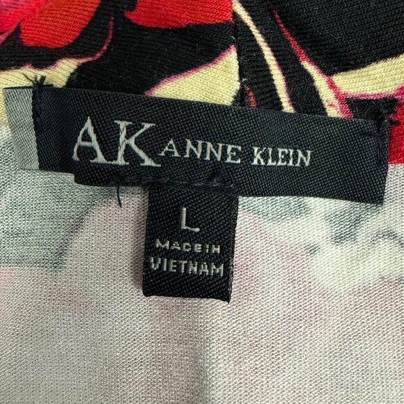 Anne Klein Floral Sleeveless Faux Wrap Dress V-Neck Midi Stretch Size Large NWOT - Picture 9 of 13